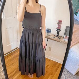 Free People Tiered Maxi Dress in Dark Grey XS